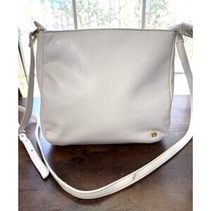 vintage etienne aigner purse leather Adjustable Shoulder Bag White Gold